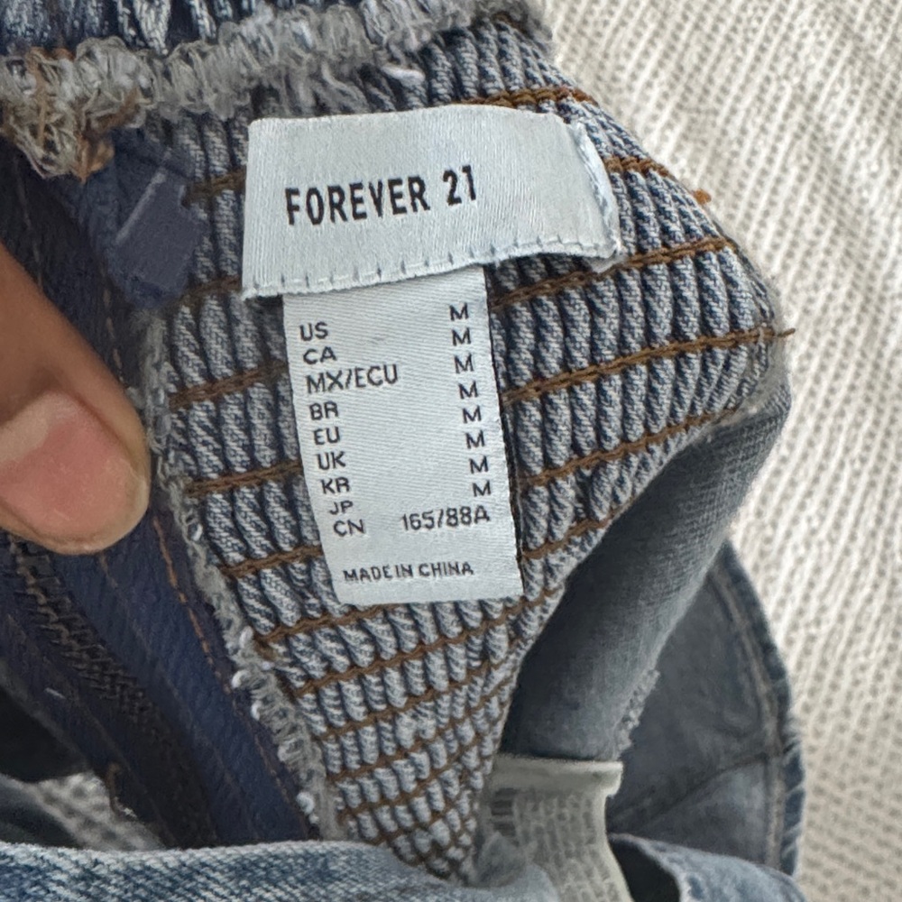 NWOT FOREVER 21 peplum corset denim top size Medium - Picture 4 of 4
